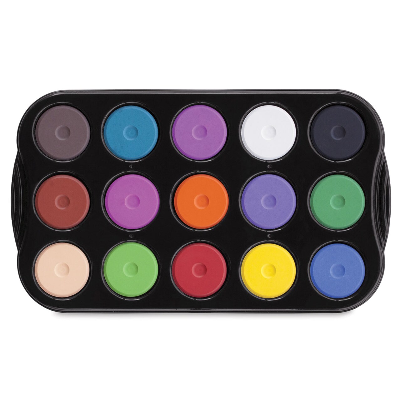 Richeson Tempera Cakes - Set of 15 with Tray, Assorted Colors, Mini Cakes